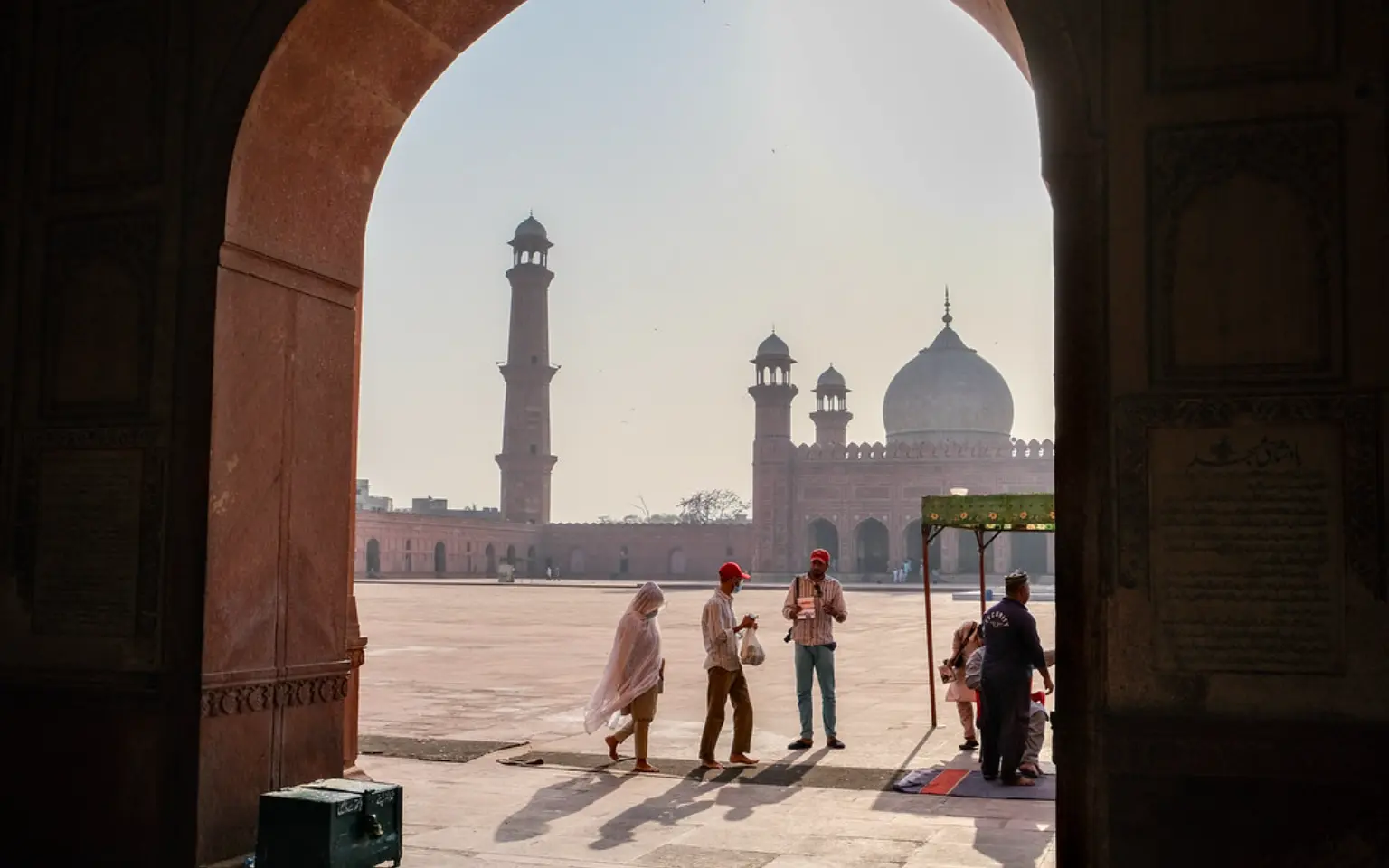 The Badshahi Mosque seen across its courtyard in Lahore